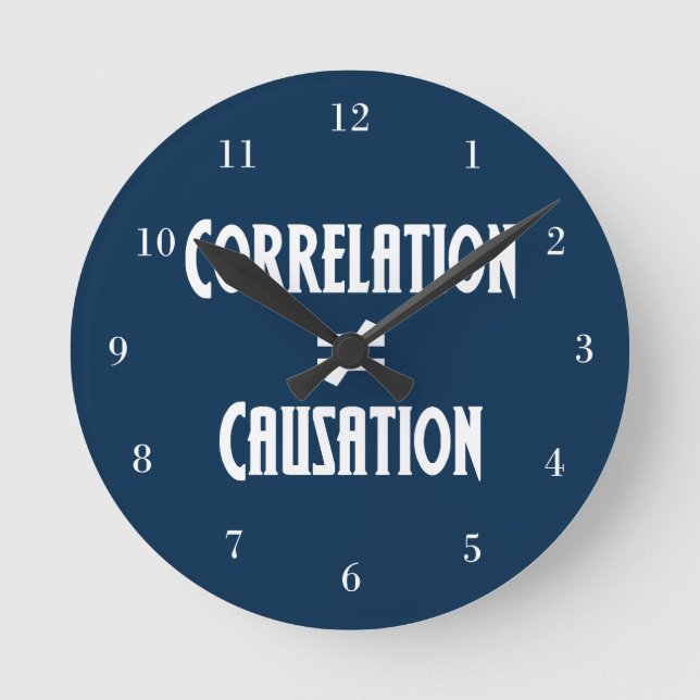 Correlation Does Not Equal Causation Round Clock (Front)