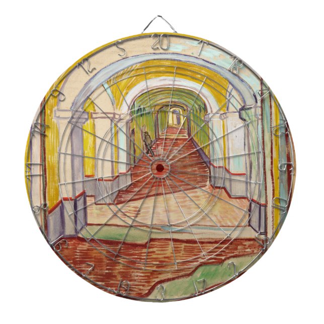 Corridor in the Asylum (by Vincent van Gogh) Dartboard (Front)
