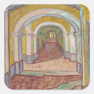 Corridor in the Asylum by Vincent Van Gogh Square Sticker