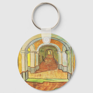 Corridor of Saint Paul Asylum by Vincent van Gogh Key Ring
