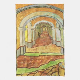 Corridor of Saint Paul Asylum by Vincent van Gogh Tea Towel