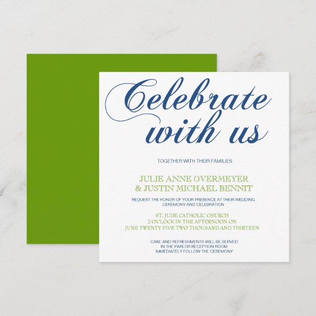 Corrin Calligraphy Wedding Invitation (Front/Back)