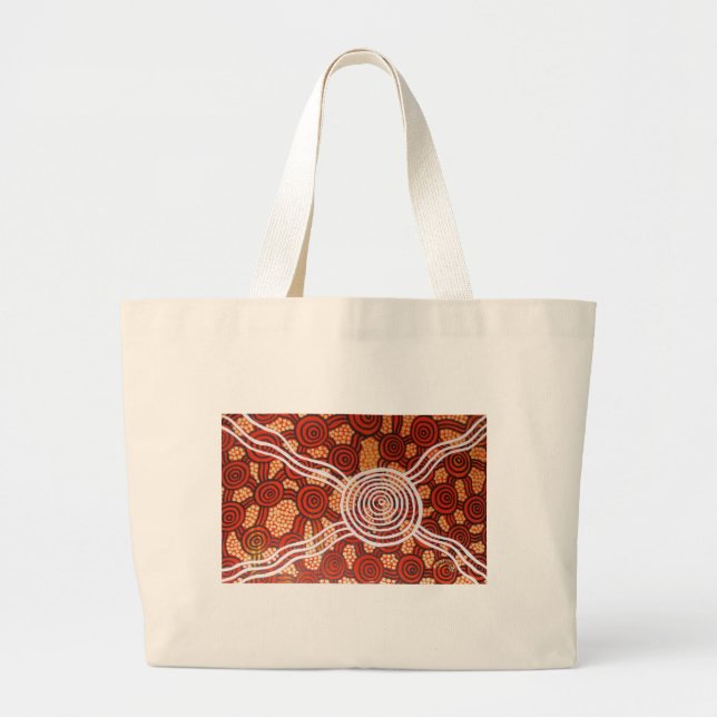 Corroboree II Aboriginal Art Large Tote Bag (Front)