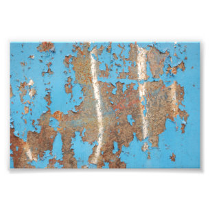 Corroded-metal1617 BLUE RUST TEXTURES METALS SHINY Photo Print