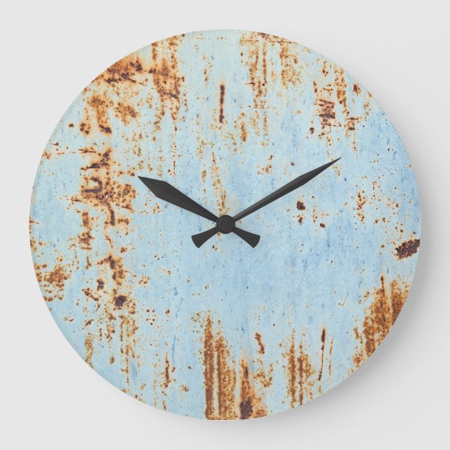 Corroded metal, grunge texture background. large clock (Front)