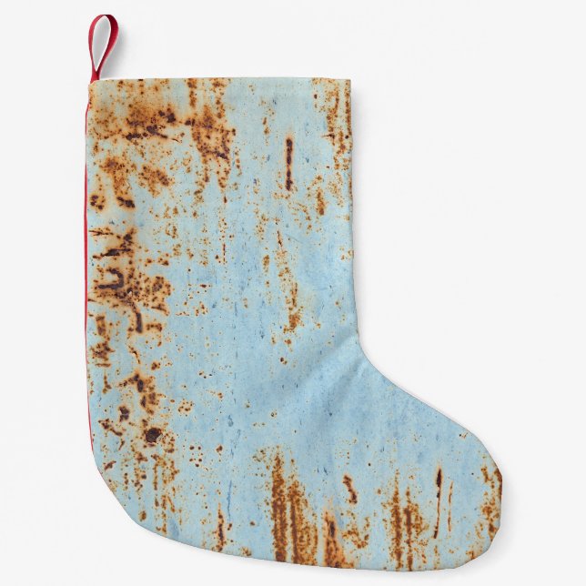Corroded metal, grunge texture background. small christmas stocking (Front)