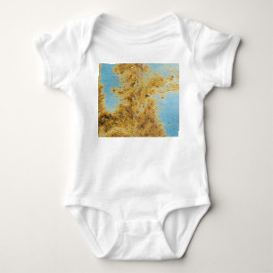 Corroded White Metal: Rust Streaks Texture Baby Bodysuit