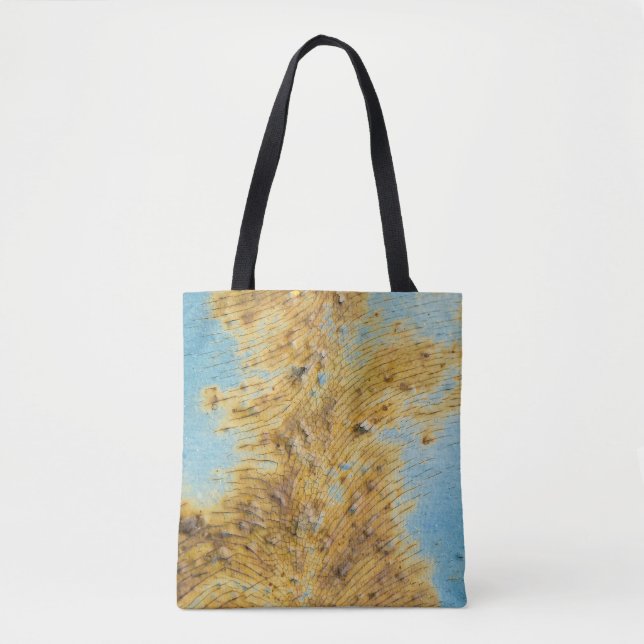 Corroded White Metal: Rust Streaks Texture Tote Bag (Front)