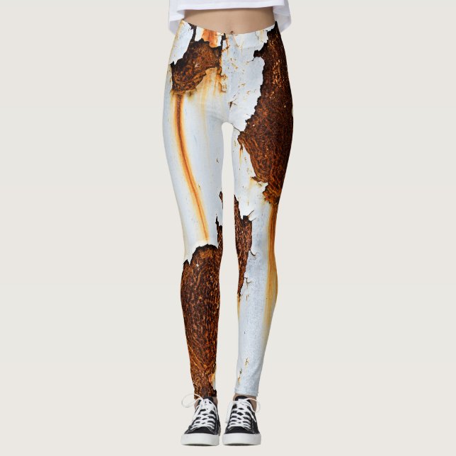 Corroded White Rust Streaks Leggings (Front)