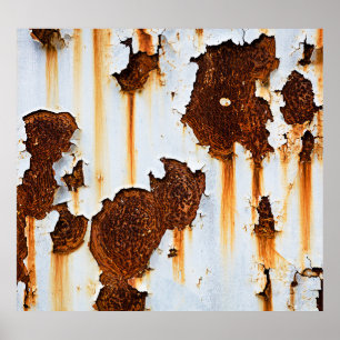Corroded White Rust Streaks Poster