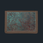 Corrosion "Copper" nylon wallet<br><div class="desc">Wallet with a cool corroded metal effect printed texture in shades of green and brown.  A customisable design for you to personalise with your own text,  images and ideas. Please note that this is a printed digital art image,  it does not shine or contain real metal.</div>