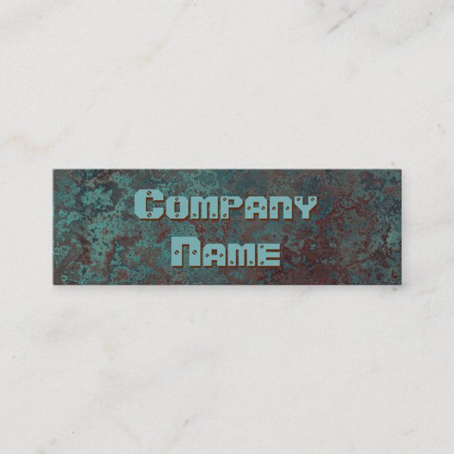 Corrosion "copper" print business card skinny (Front)