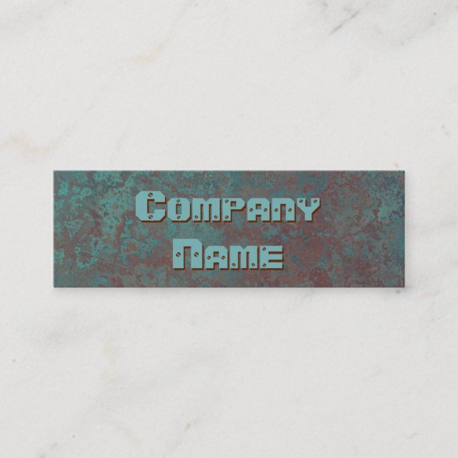 Corrosion "copper" print business card skinny (Front)