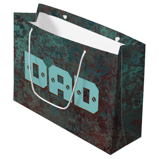 Corrosion "Copper" print DAD large Gift Bag (Front Angled)