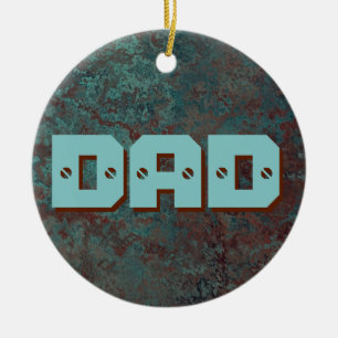 Corrosion "Copper" print DAD ornament round