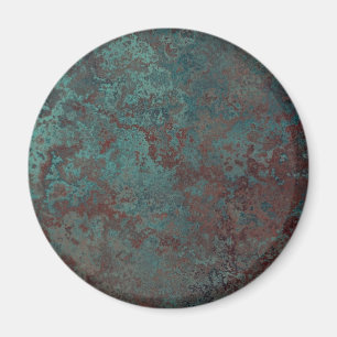 Corrosion "Copper" print fridge magnet round
