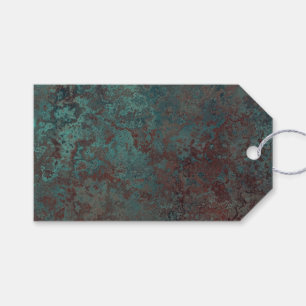 Corrosion "Copper" print gift tags green back