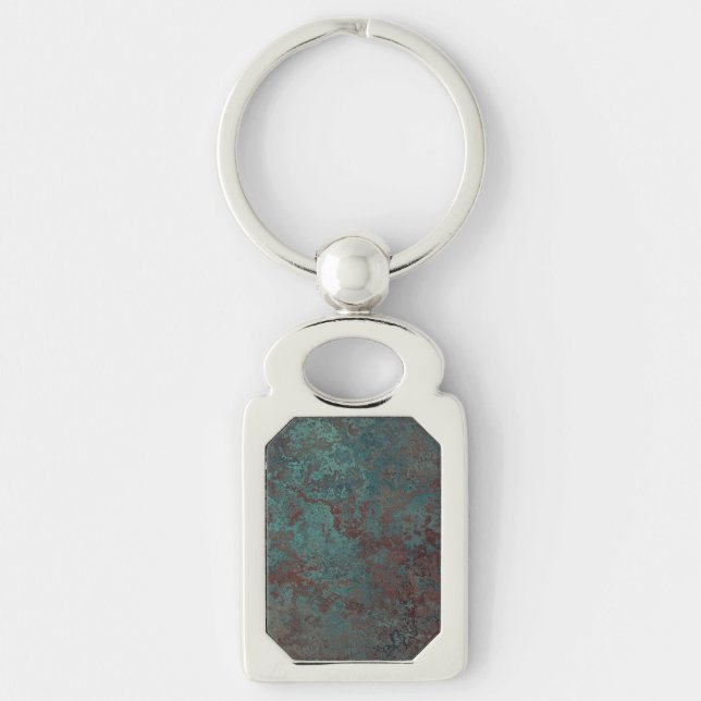Corrosion "Copper" print metal keychain rectangle (Front)