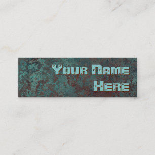 Corrosion "copper" print side text skinny mini business card