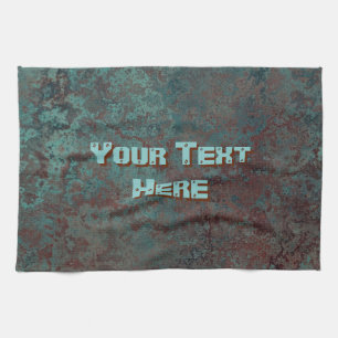 Corrosion "Copper" print Text kitchen towel
