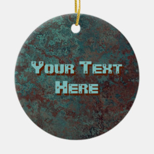Corrosion "Copper" print Text ornament round