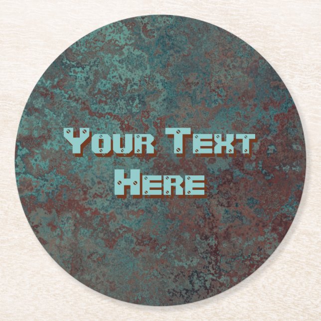 Corrosion "Copper" Text print paper coaster (Front)