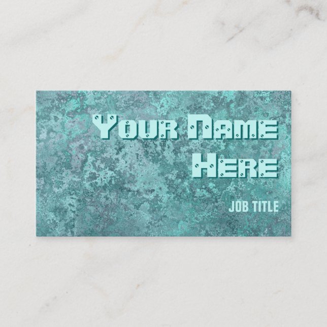 Corrosion green print business card side text (Front)