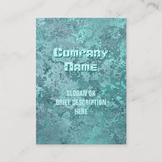 Corrosion green print vertical chubby business card (Front)