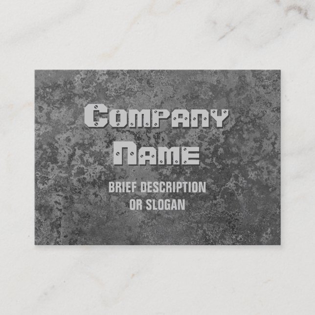 Corrosion grey print 'description' chubby business card (Front)