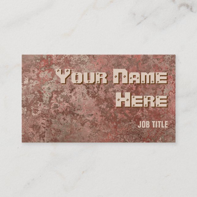 Corrosion red print business card side text (Front)