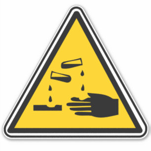 Corrosive Material Hazard Symbol Label