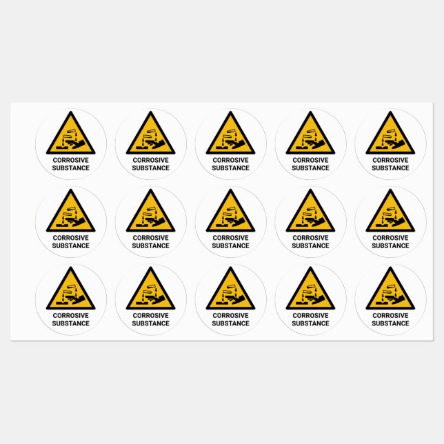 Corrosive Substance Warning, Caustic Chemical (Sheet)