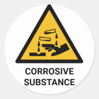 Corrosive Substance Warning, Caustic Chemical