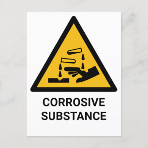 Corrosive Substance Warning, Caustic Chemical Postcard