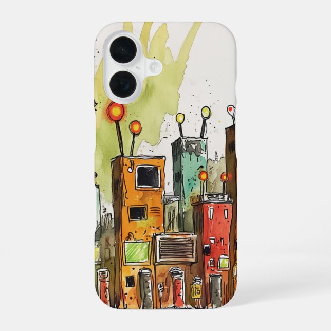 Corrugated cardboard construction iPhone 16 case (Back)