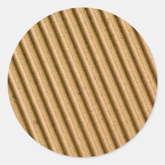 Corrugated cardboard texture classic round sticker