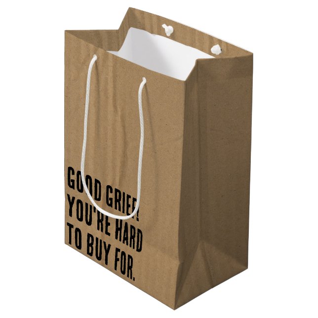 Corrugated Cardboard With Birthday Text Medium Gift Bag (Front Angled)