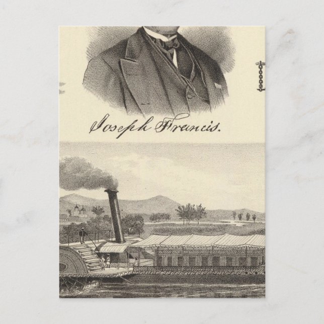 Corrugated iron steam yacht postcard (Front)