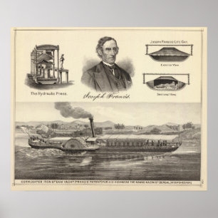 Corrugated iron steam yacht poster