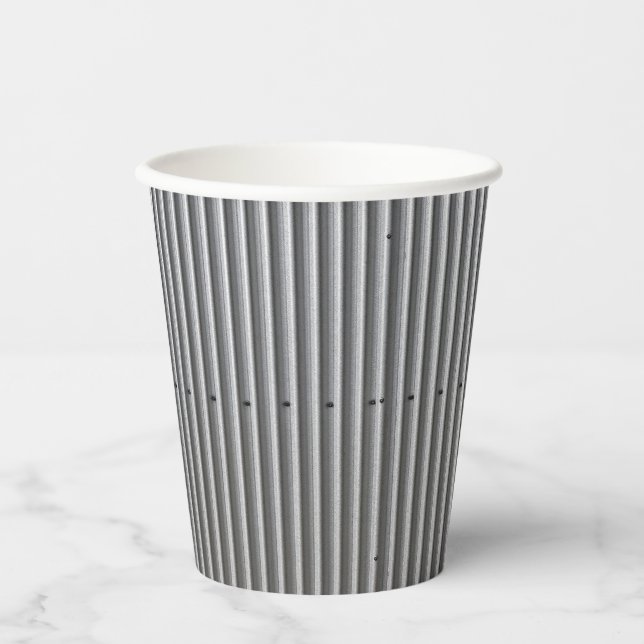 Corrugated Metal Background Paper Cups (Front)