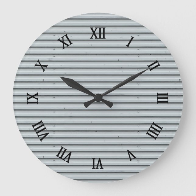 Corrugated Metal Large Clock (Front)