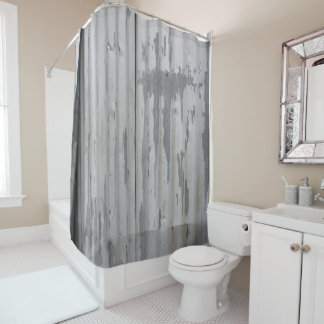 Corrugated Metal look Shower Curtain