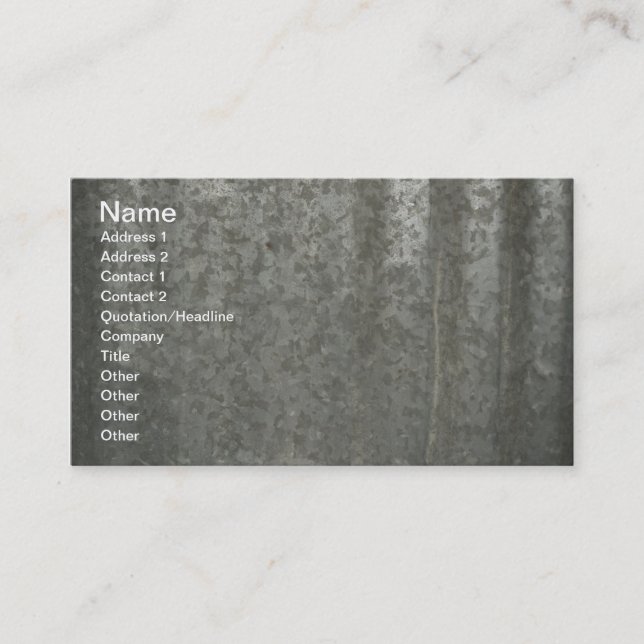 corrugated sheet metal business card (Front)