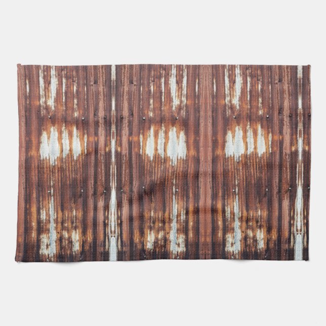 Corrugated tin roof sheets tea towel (Horizontal)