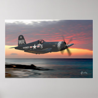 "Corsair at Sundown" Poster