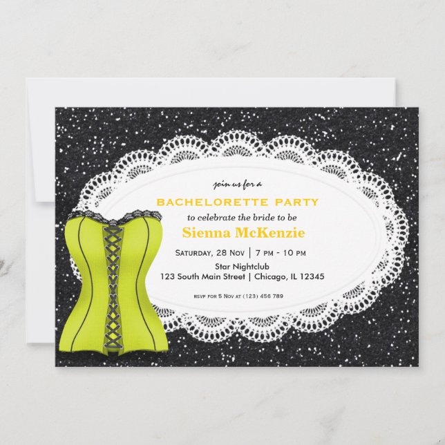 Corset Bachelorette Party Invitation (Front)