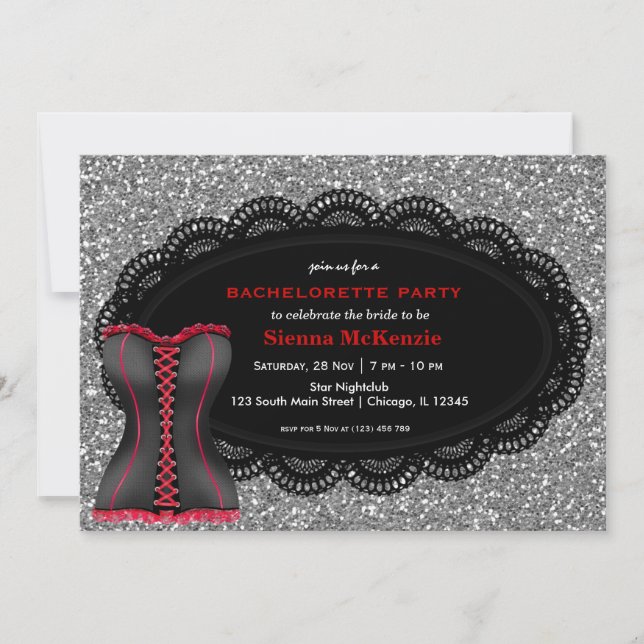 Corset Bachelorette Party Invitation (Front)