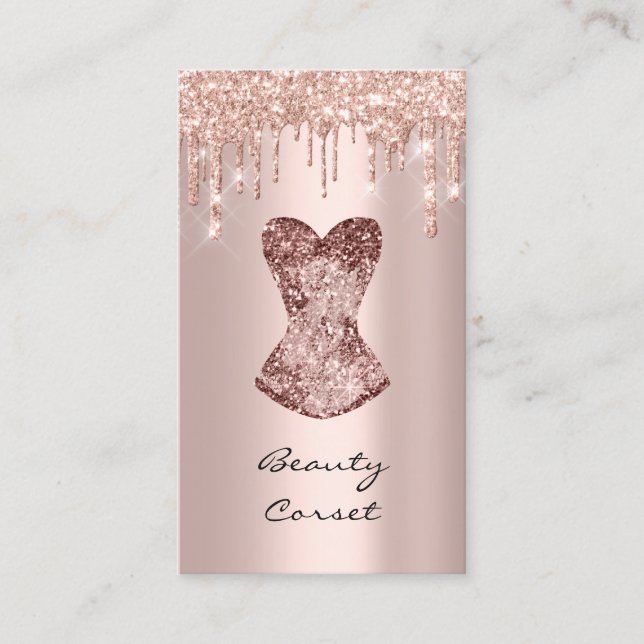 Corset Bridal Shower Wedding Illusionist  Rose Business Card (Front)