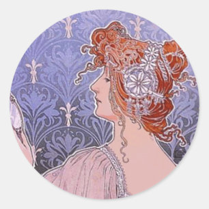 Corseted Woman Classic Round Sticker