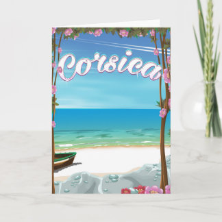Corsica Beach travel poster Holiday Card